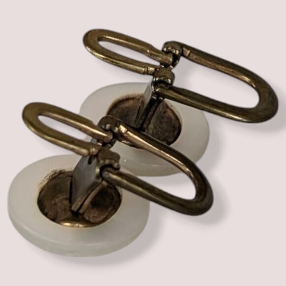 Antique MOP Finger Prong Cufflinks - Picture 4 of 6